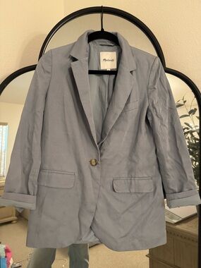 Madewell Pale Blue Women's Single-Button Blazer